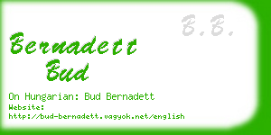 bernadett bud business card